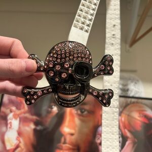 Skull and Crossbones Rhinestone Buckle